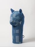 Vie Athletica Checkered Japanese denim driver head cover, side view