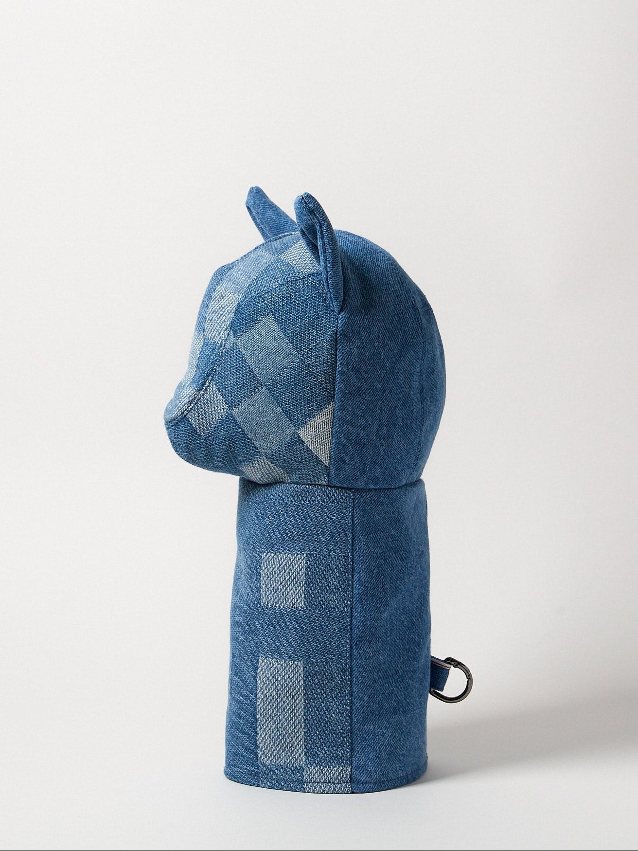 Vie Athletica Checkered Japanese denim driver head cover, side view