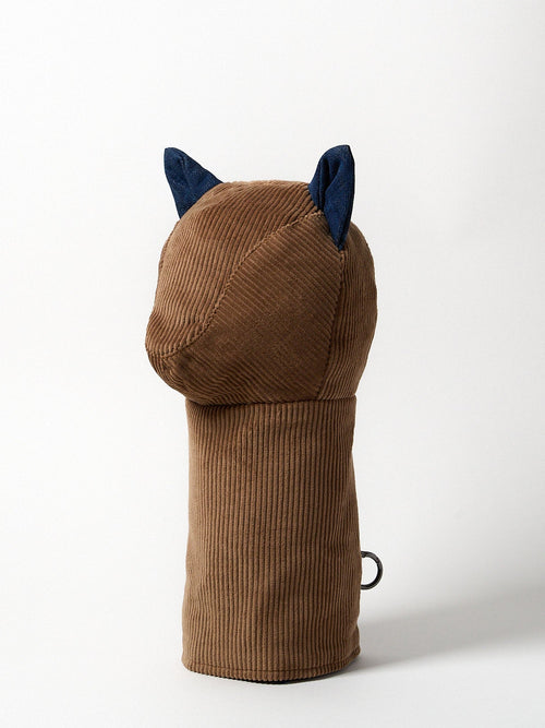 Vie Athletica Brown Corduroy Driver headcover, profile view, 100% cotton