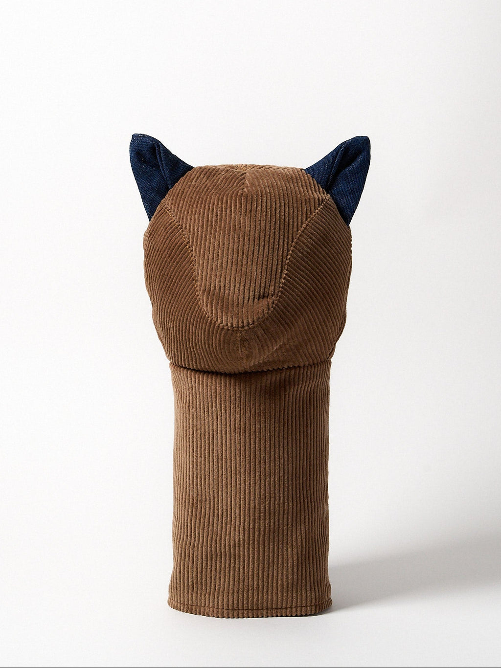 Vie Athletica Brown Corduroy Driver headcover, front view, 100% cotton