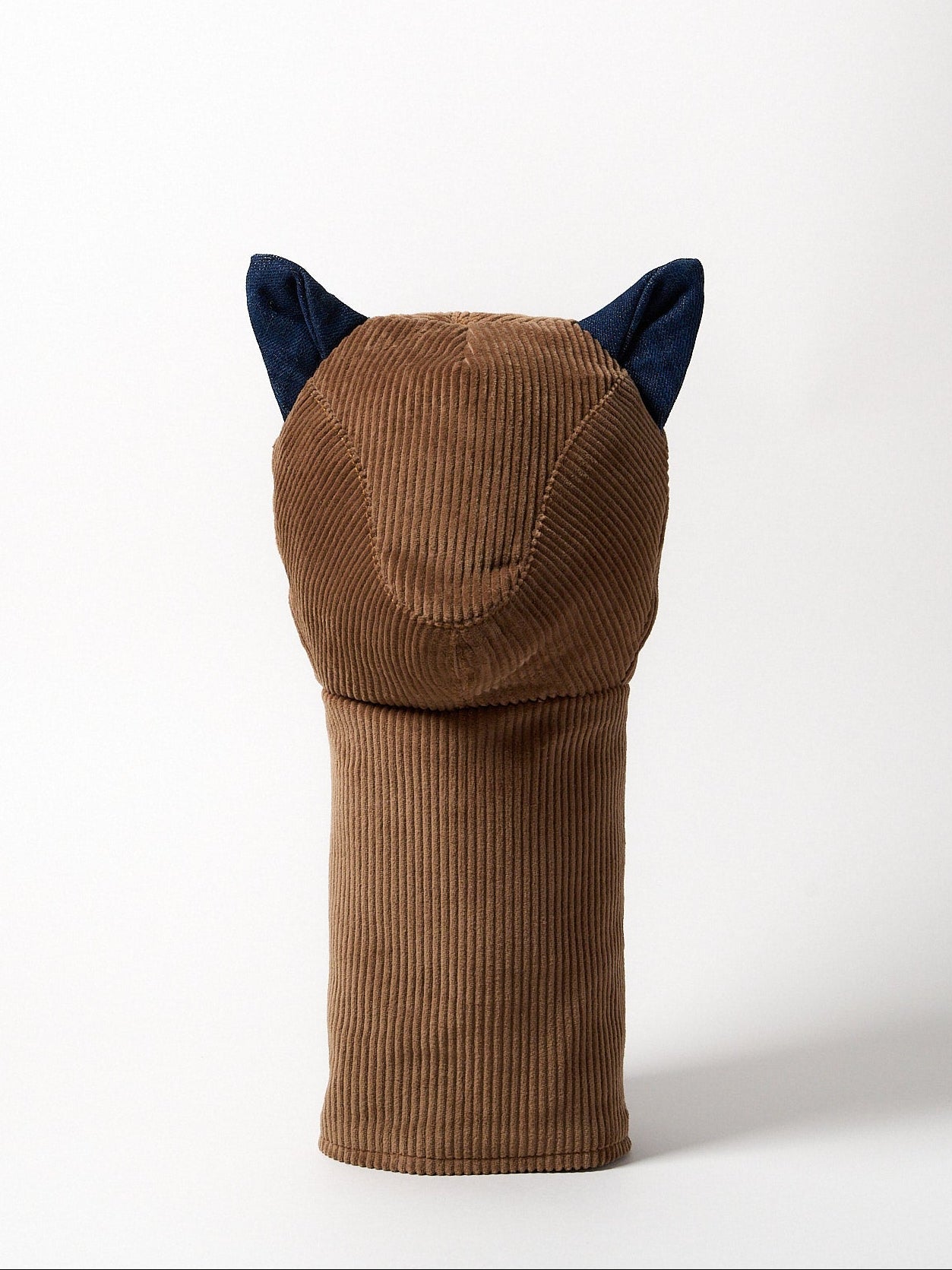 Vie Athletica Brown Corduroy Driver headcover, front view, 100% cotton
