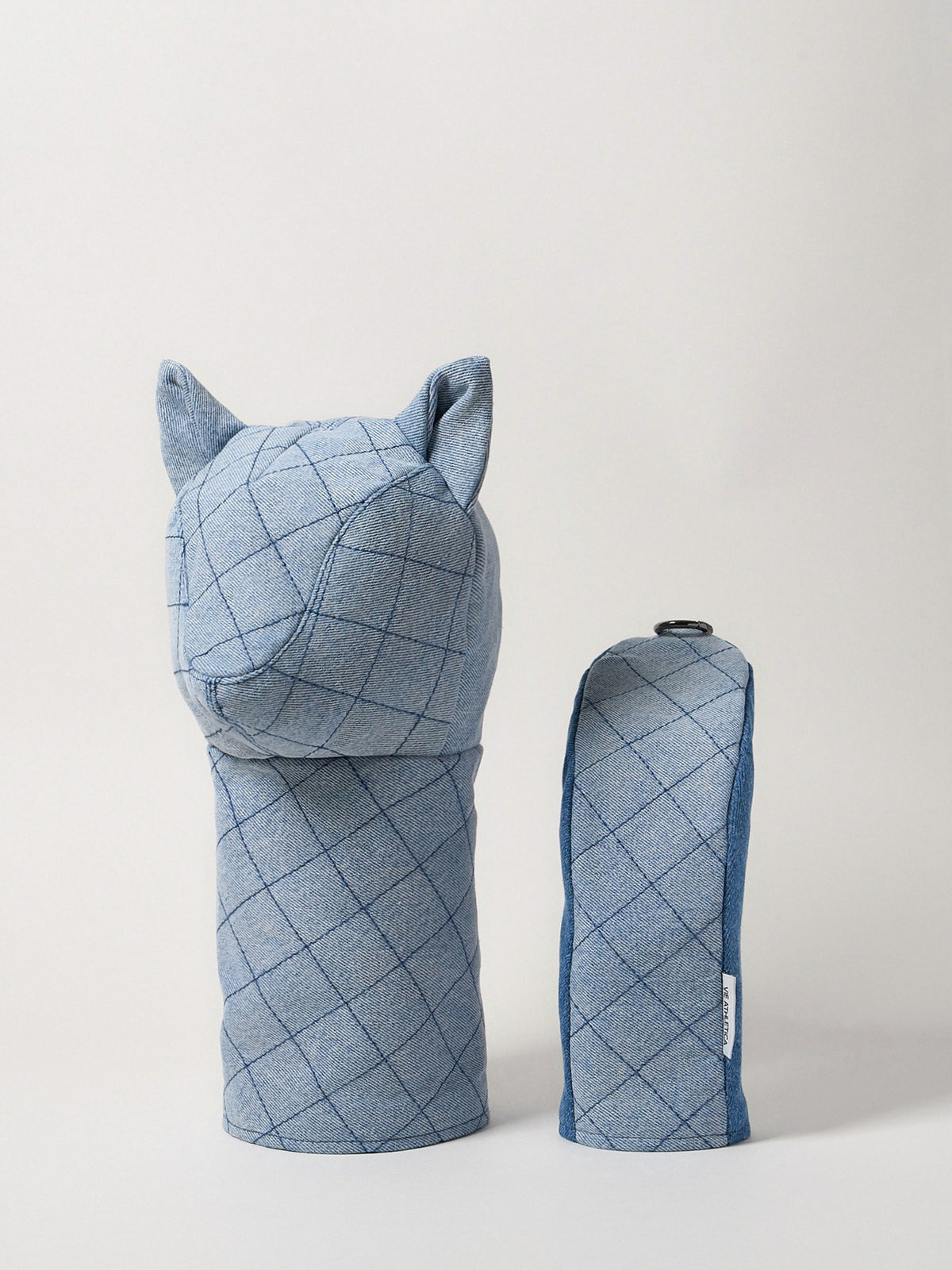 vie athletica diamond topstitch denim headcover set , driver headcover and fairway hybrid  headcover
