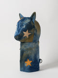 Vie Athletica golf driver headcover, Washed indigo denim accented with cow leather star patchwork 