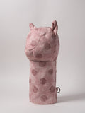 Vie Athletica pink polka dot denim driver headcover, side view