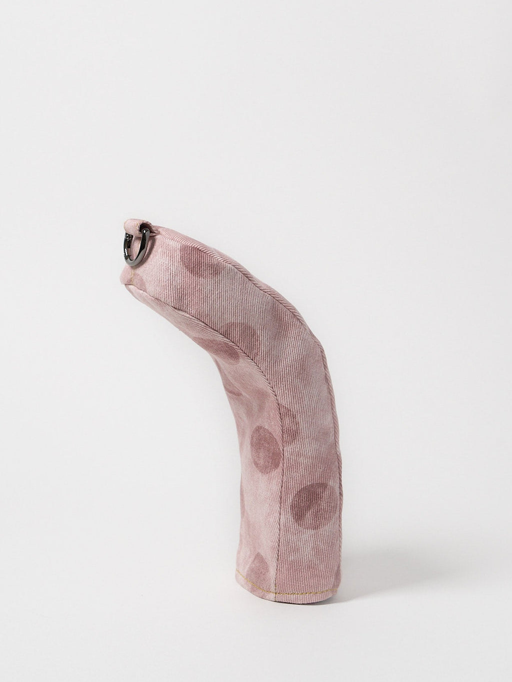 pink polka dots print on denim fairway wood golf club cover – side view