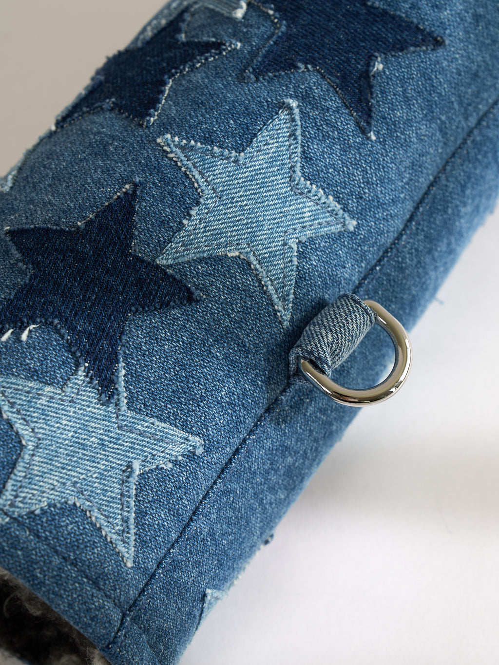 Vie Athletica Stars Indigo denim handcrafted fairway wood golf club cover, detail