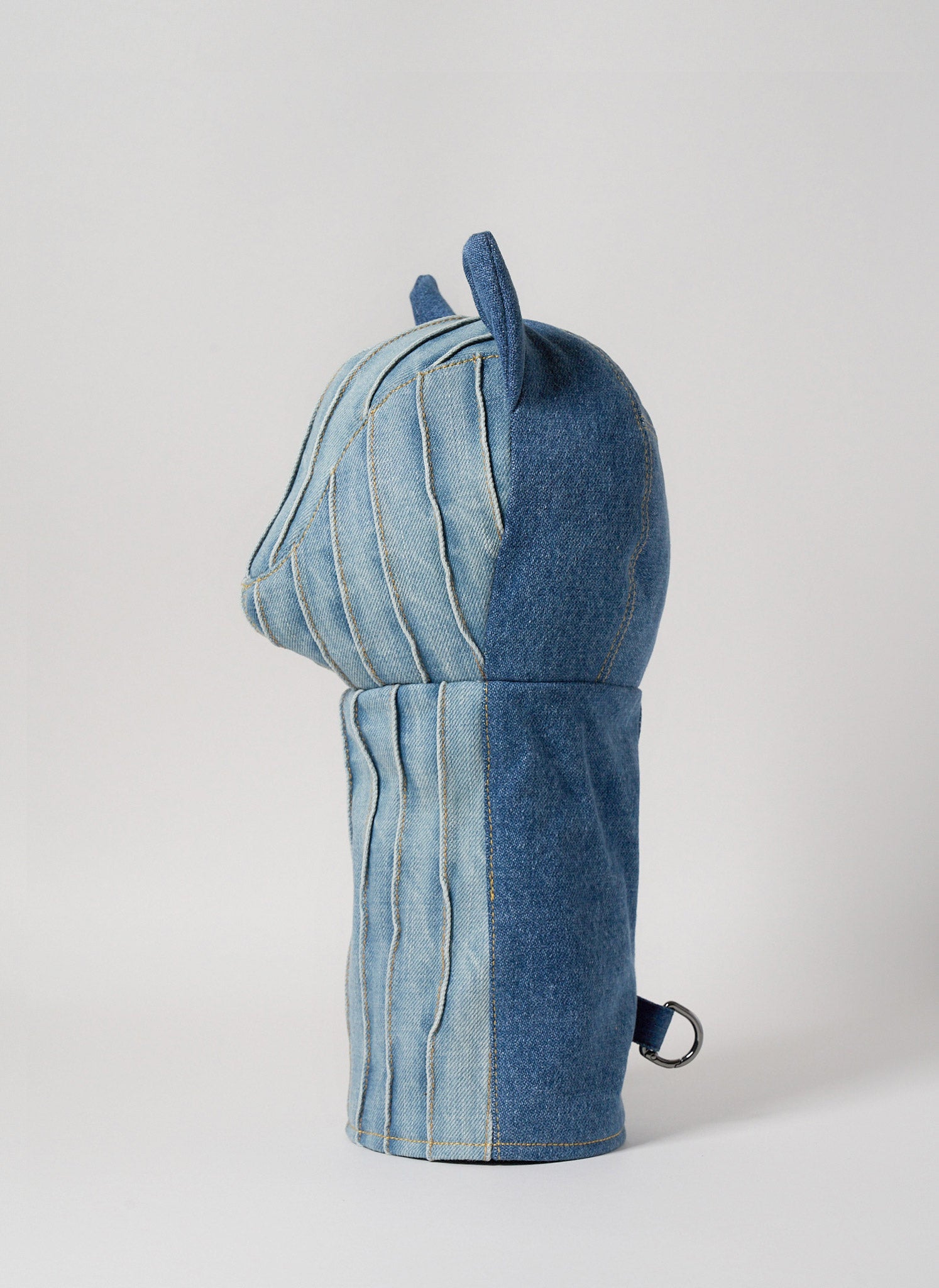 Vie Athletica striped denim driver head cover, side view