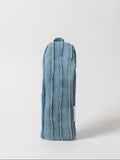 striped denim fairway wood golf club cover – front view, durable golf headcover for woods