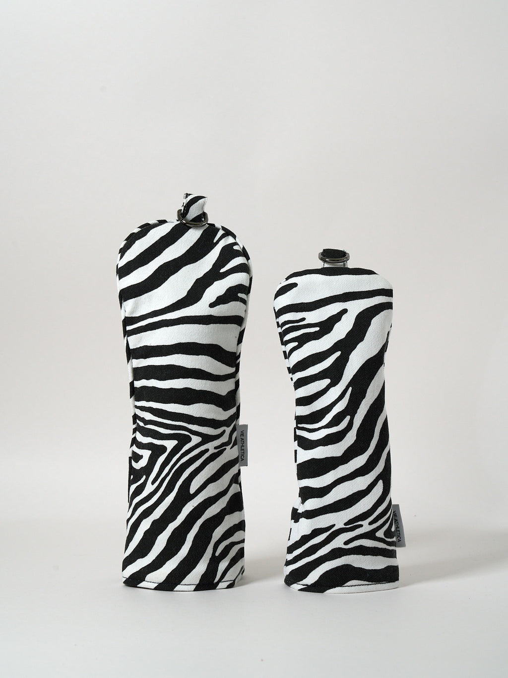 Vie Athletica zebra print denim golf club headcover, front view